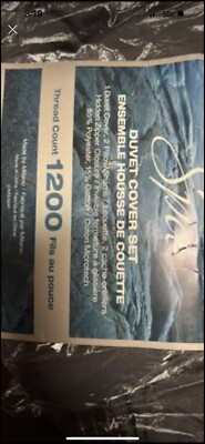 Spa 1200 Thread Count Duvet Cover Set With 2 Pillow Shams Brand New Grey