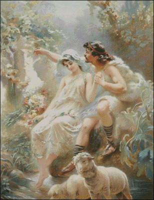 Needlework Crafts Full Embroidery Counted Cross Stitch Kits Allegorical Scene