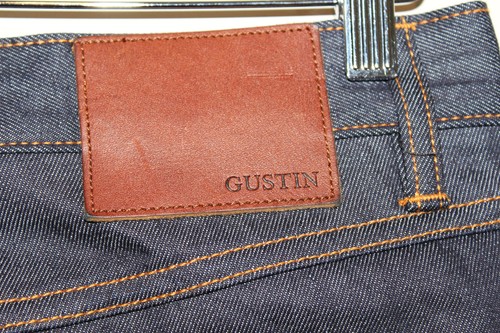 GUSTIN NEW #235 Fleece Backed Raw Denim Dark Indigo USA Sz 34 Straight - Picture 5 of 11