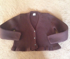 Paz Rodriguez (Spanish designer) brown cropped ribbed cardigan age 10 years