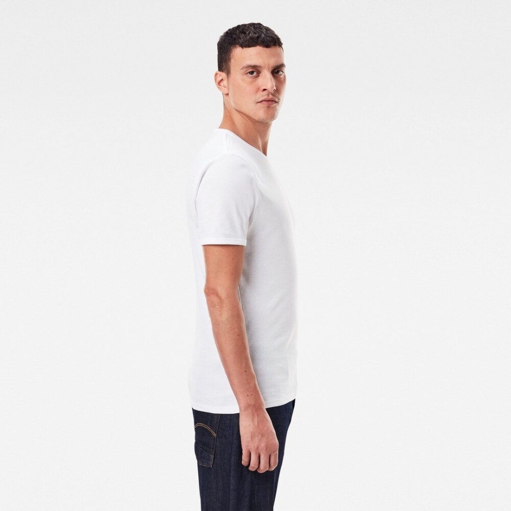 G-Star Herren Raw Base Crew Doppelpack Basic T-Shirt weiß D07205 124 110