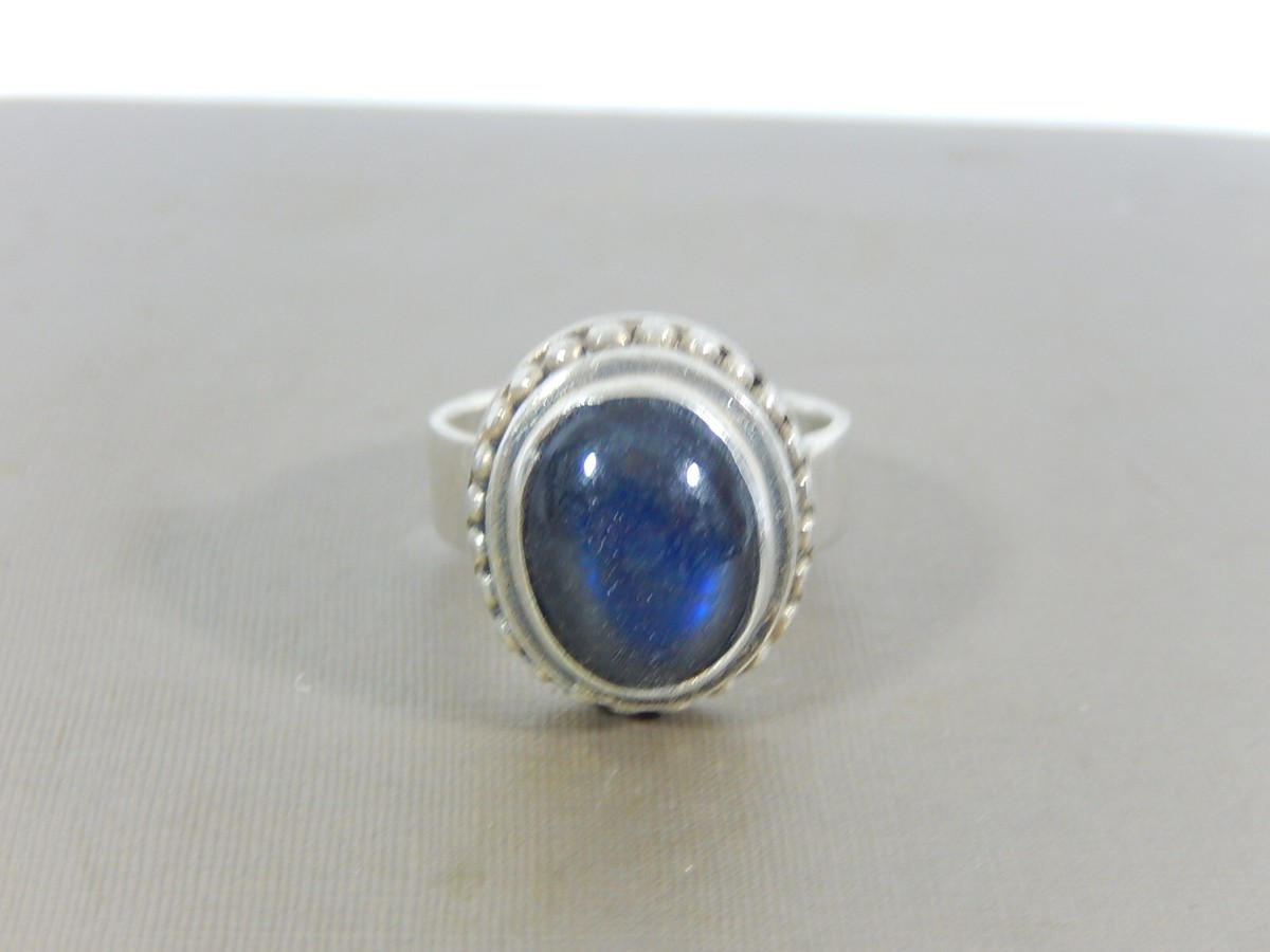 KALEVALA KORU FINLAND 925 STERLING SILVER DEEP BLUE MOONSTONE