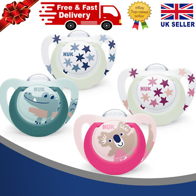 NUK Star Baby Dummy Day Night Soothers BPA-Free Count