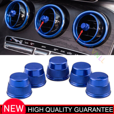 For Mercedes-Benz GLC 2016-2022 Blue Aluminum Middle Console Air Outlet Vent 5*