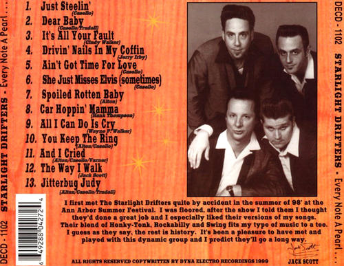 THE STARLIGHT DRIFTERS "Every Note A Pearl..." (CD 1999) 13-Tracks **EXCELLENT** - Picture 2 of 2