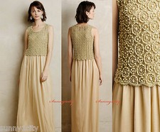 NWT S Anthropologie Beaded Arabella Maxi Dress by Boemo, Removable Beaded Top