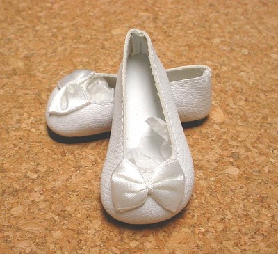 46mm WHITE Slip ons for Ann Estelle and Patsy Doll Shoes