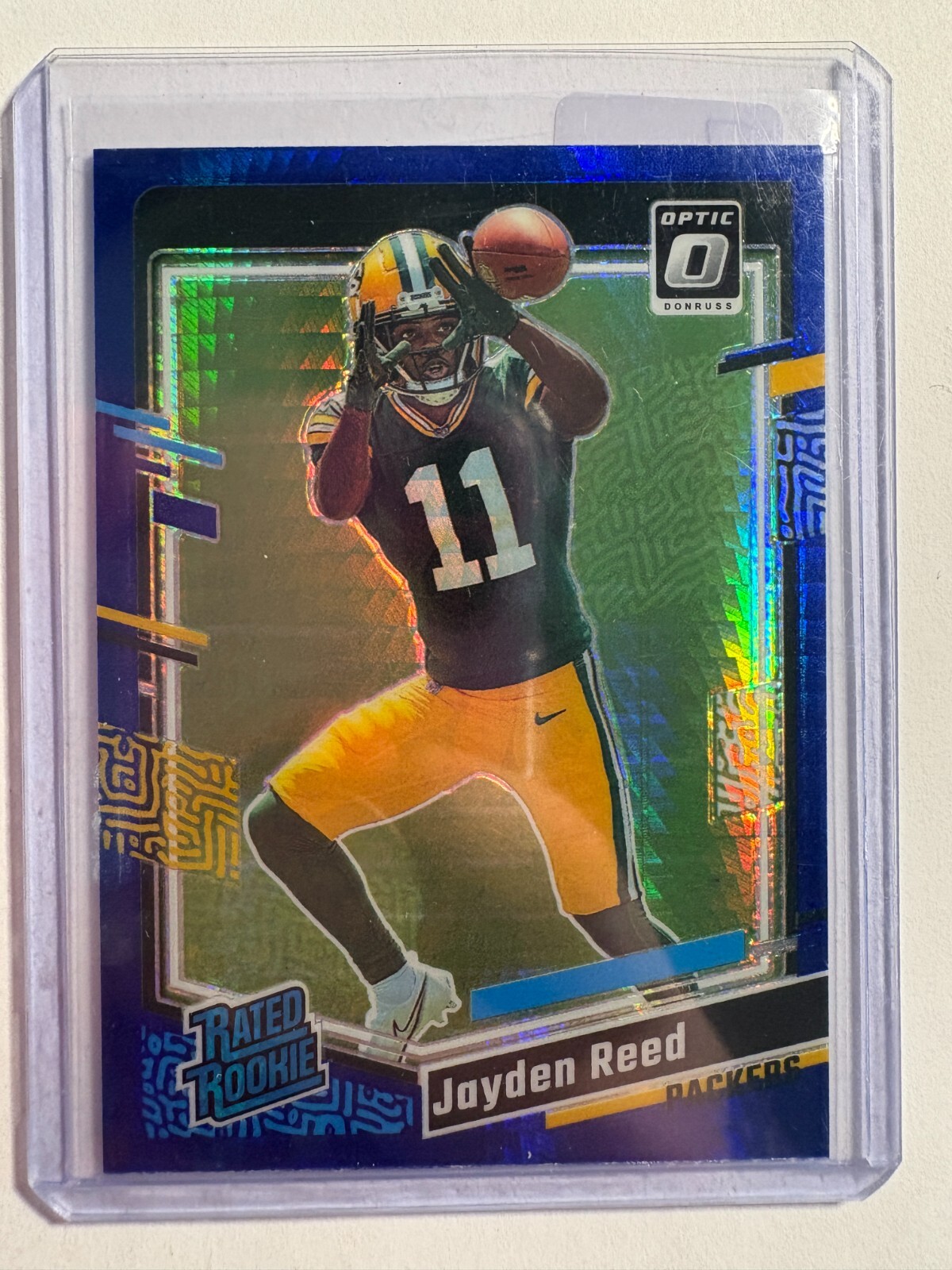 K326,470 - 2023 Donruss Optic Blue Hyper #239 Jayden Reed RR