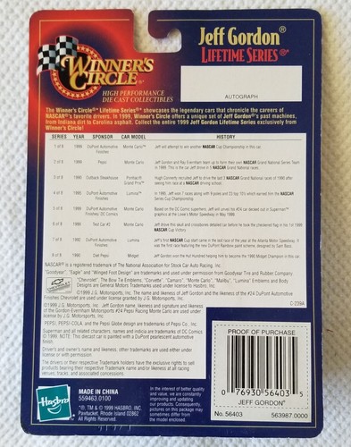 Jeff Gordon #24 1999 AC Du Pont Monte Carlo Winner's Circle 1:64 NOC - Picture 2 of 2