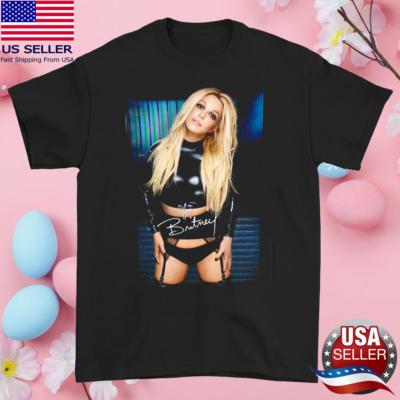 Britney Spears signed T-shirt Black Cotton Unisex Size S-345XL