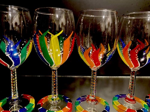 Set (6) Handbemalte Partybrille. "Stängel sind 6-seitig & mit Farbe gepunktet--7,0" - Bild 13 von 22
