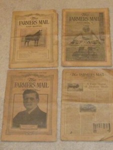Vintage 4 Issues 1917-1919 The Farmers Mail & Breeze Magazine