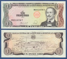 DOMINIKANISCHE / DOMINICAN Rep. 1 Peso 1988 UNC P. 126 c