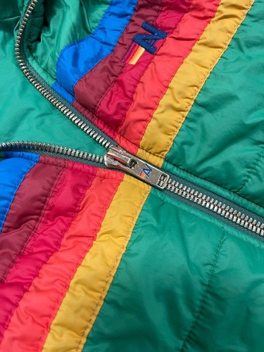 Aviator Nation Green Striped Puffer Vest Medium - Picture 4 of 5