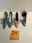 Lot of 4 Vintage Miniature Shoes Ceramic Porcelain Resin Collectible