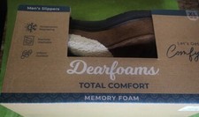 Dearfoams Men's Sz XL Suede Moc Toe Clog Slippers Indoor/Outdoor