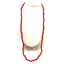 8-10mm Natural Red Slice Coral Necklace for Women Long Necklace 32" Jewelry