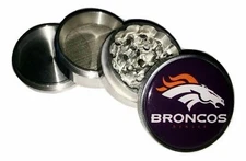 Kitchen Spice Herb Shredder Grinder Crusher Metal 4 piece Denver Broncos