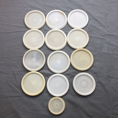 Vintage Tupperware Lids Lot of 13 Clear