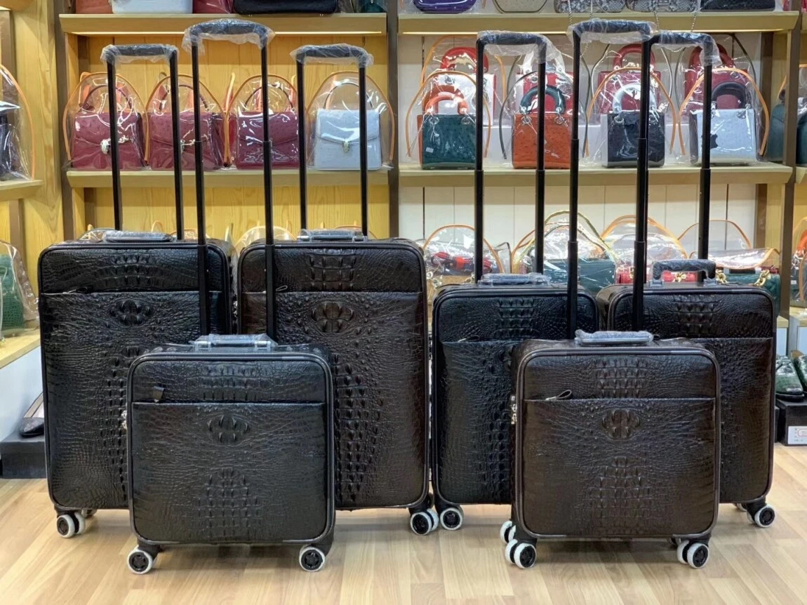 Crocodile & Alligator Leather Luggage Bag Business Trolley Travel Bag