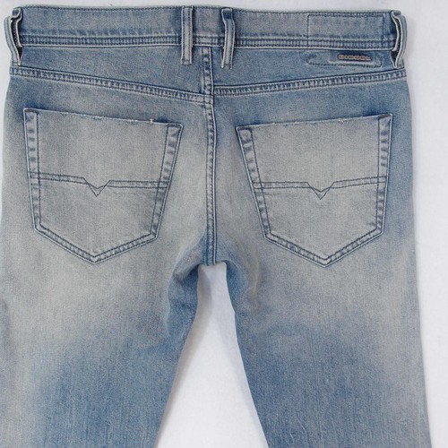 Pantalones de mezclilla para hombre Diesel TEPPHAR 081AP elásticos ajustados rectos azules W31 W30 L32 - Imagen 3 de 8