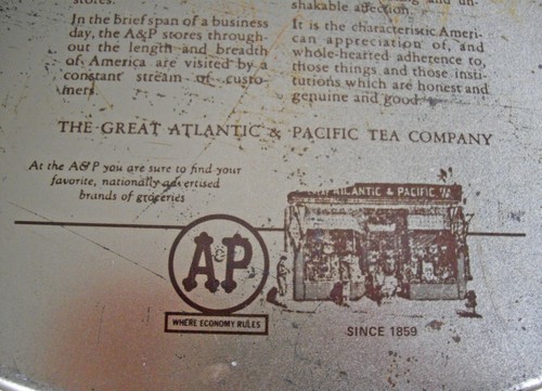 Vintage The Great Atlantic & Pacific Tea Co. New Brunswick, NJ Tin Tray ~ - Picture 9 of 9