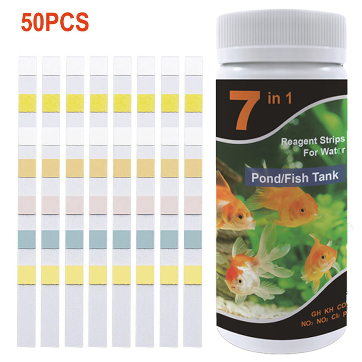 7 in 1 PH Test Fish Tank Water Tropical Aquarium Pond Water Test Strips