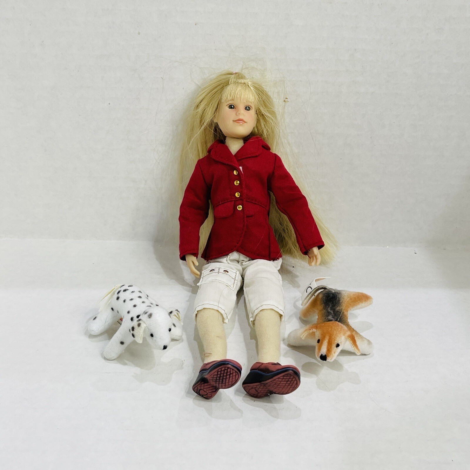 Only Hearts Club Blonde Posable Doll 2 Furry Friends Dogs Dalmatian Beagle