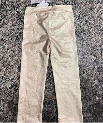 NWT Imoga Gold Metallic Leggings Kids Girls Spandex - Picture 2 of 5