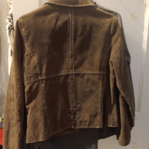 Vtg Suede Leather Jacket Womens L Country Western Rodeo Ranch Cowgirl Colebrook - Picture 5 of 16