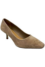 Donald Pliner Women's Corina Kid Suede Slip-On Pump Heel Mushroom