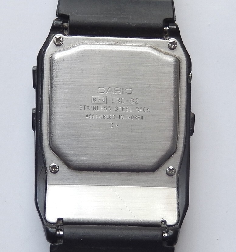 VINTAGE CASIO CALCULATOR WATCH DATA BANK WORLD TIME DBC62 MADE IN