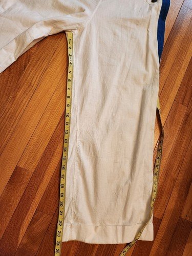 Vintage 1930s Cotton Blue White Side Button Wide Leg Women’s Beach Pants XS - Picture 12 of 19