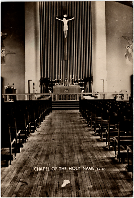 #ad Chapel Of The Holy Name US Naval Training Center Great Lakes Illinois RPPC Photo $4.29