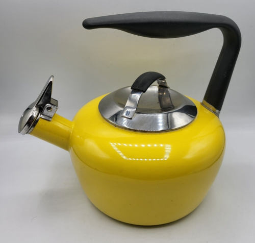 Steel Whistling Teakettle 1.6 quart Canary Yellow