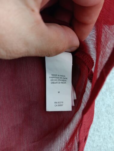 LUCKY BRAND Blouse Size Medium Sheer Flowy Gauzy Boho Cottagecore Festival Sexy - Picture 3 of 7