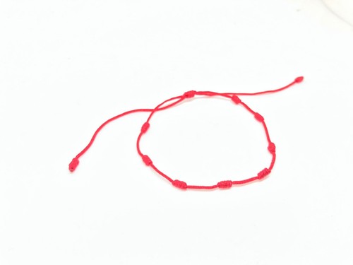Red 10 Knots Bracelet Plain Protection Cord 10 Knots Adjustable 6in-10in packs - Picture 5 of 13