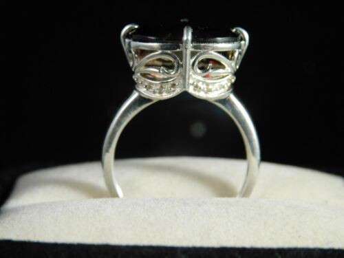 5,10 ct. Ovaler roter Granat Ring Jugendstil Sterlingsilber - Bild 2 von 8