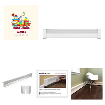Basic Series 6 ft Galvanized Steel Easy Slip-On Baseboard Heater Cover + Left...