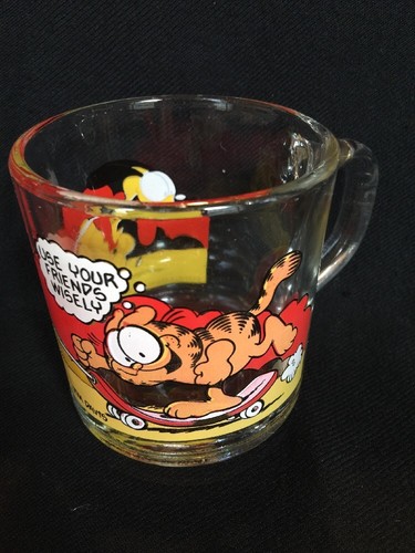 Garfield Use Your Friends Wisely McDonald's Exclusive Glass Mug 1978 Jim Davis - Picture 3 of 7