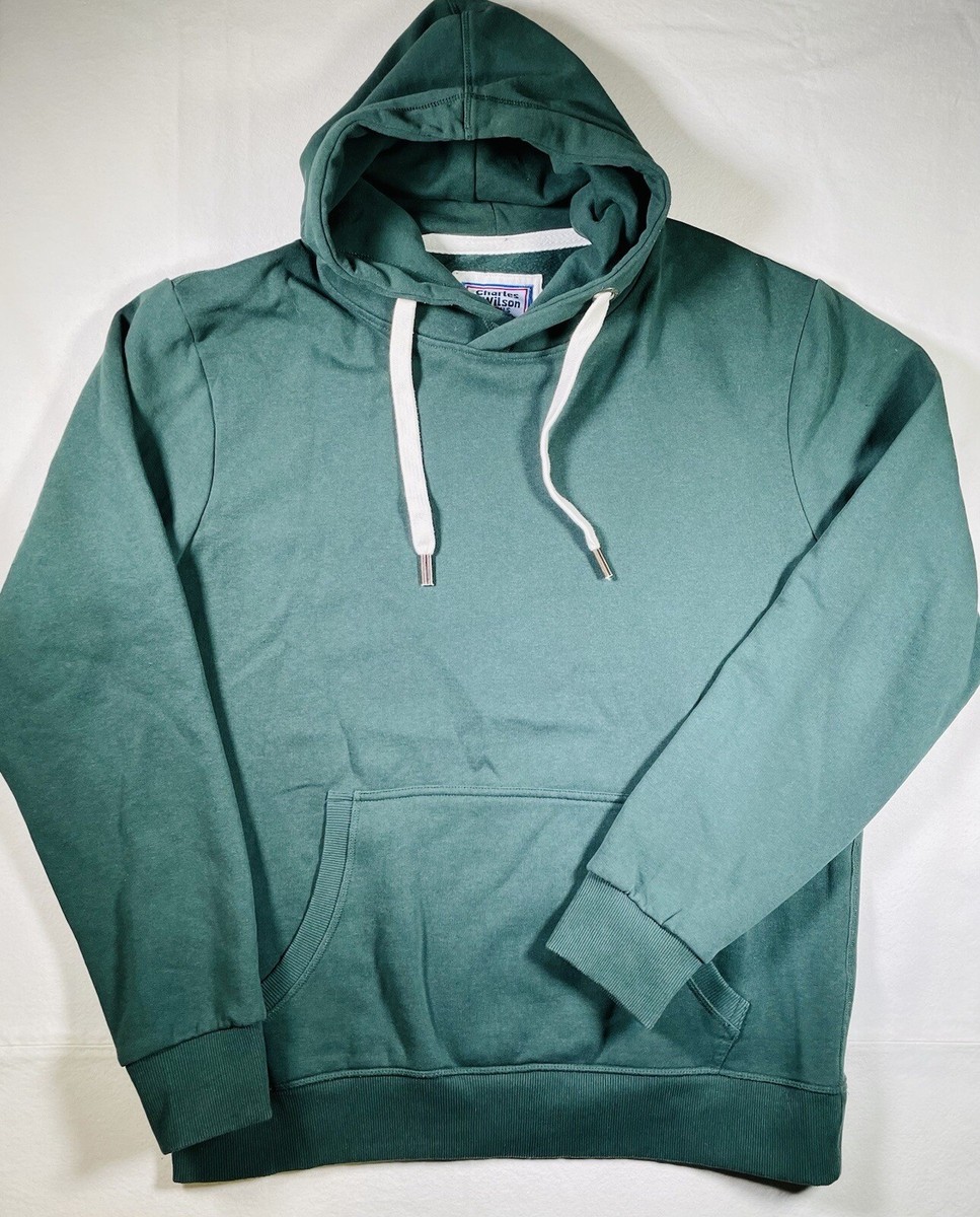 Cotton Blend Hoodie Sweatshirt Fleece Green Spruce Unisex Charles Wilson UK  XL