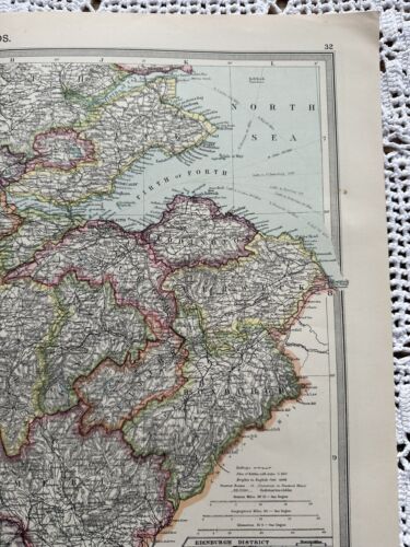 Harmsworth Universal Atlas No's 31 - 32 Scottish Lowlands Genuine Map - Picture 8 of 9