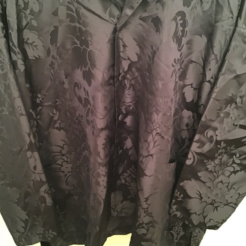 ESKANDAR Jacket 0 Blue Gray Floral Print 100% Silk Kimono Tunic Top Lagenlook - Picture 3 of 11