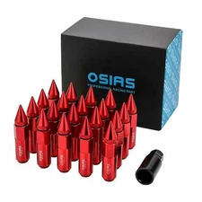 OSIAS 20PCS M12X1.5 Racing Wheel 60MM Lug Nuts With Socket Key For Honda Red