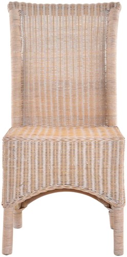 Rattan Esszimmerstuhl hohe Rückenlehne Rattanstuhl Korbstuhl (Vintage Weiss) - Bild 2 von 8