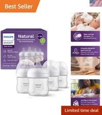 Natural Response Baby Bottles by Philips, BPA-Free, 4oz, Anti-Colic, 4-Pack