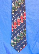 HARKEN LTD. GOLF 100% Silk Men's Necktie Golf Bag Pattern