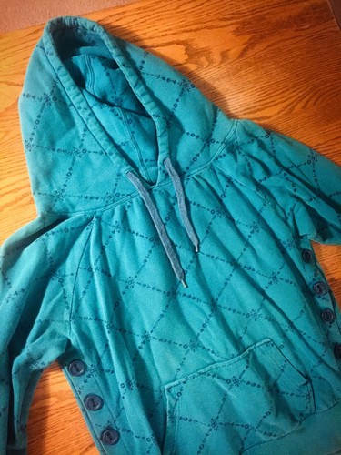 Felpa con cappuccio vintage Aqua Fashion DC Junior XL Stampa Modello Turchese Blu - Foto 9 di 12
