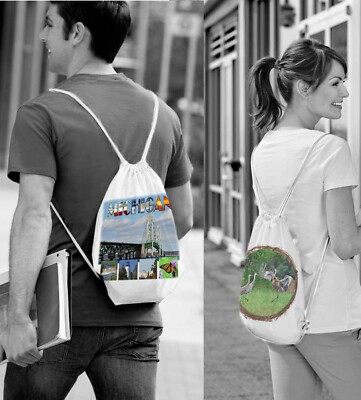 custom personalized photo drawstring cinch bag tote backpack made to order sport