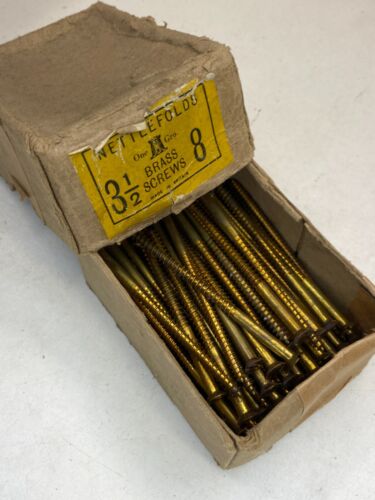 Box Brass Countersunk Screws 3 1/2" x 8 Nettlefolds GKN Slotted Head Part Box 65 - Picture 4 of 24